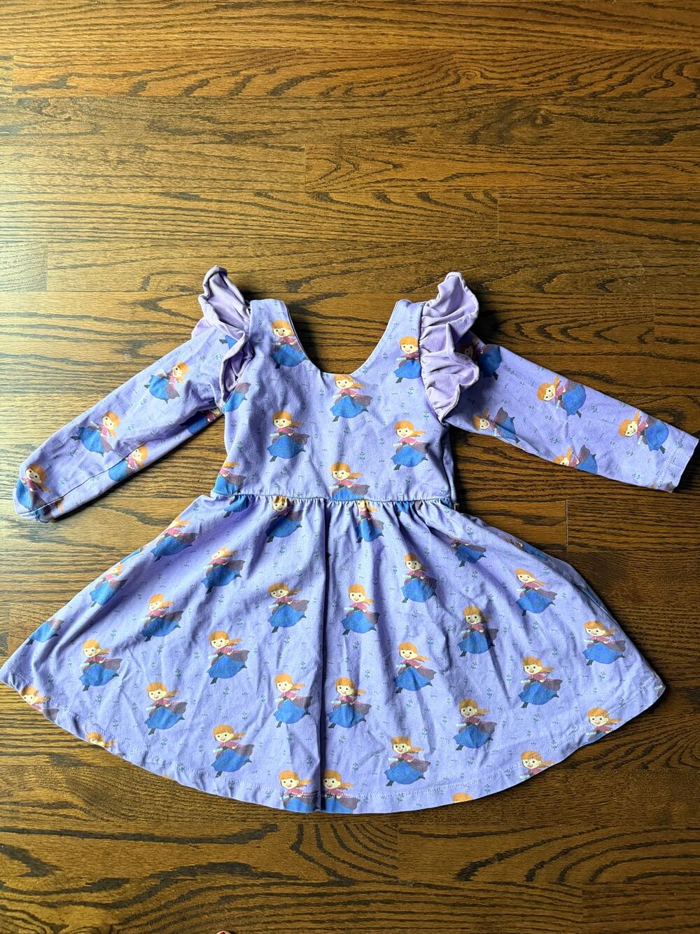 Disney x Monica + Andy Purple Anna Frozen Ruffle Twirl Let's Dance Dress - 4T